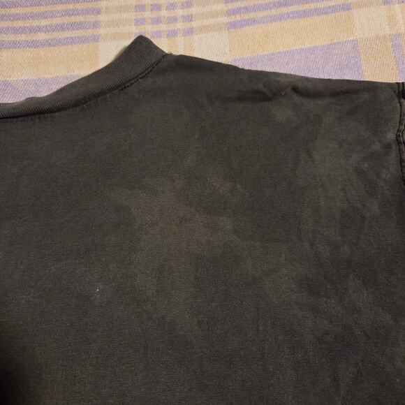 Vintage Faded Black Blank T Shirt Thrashed Distressed Grunge 80s 90s XL Two Tone - Picture 7 of 11